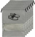 HSPL Reusable Non-Woven Shoe Storage Bags with Transparent Window – Pack of 6