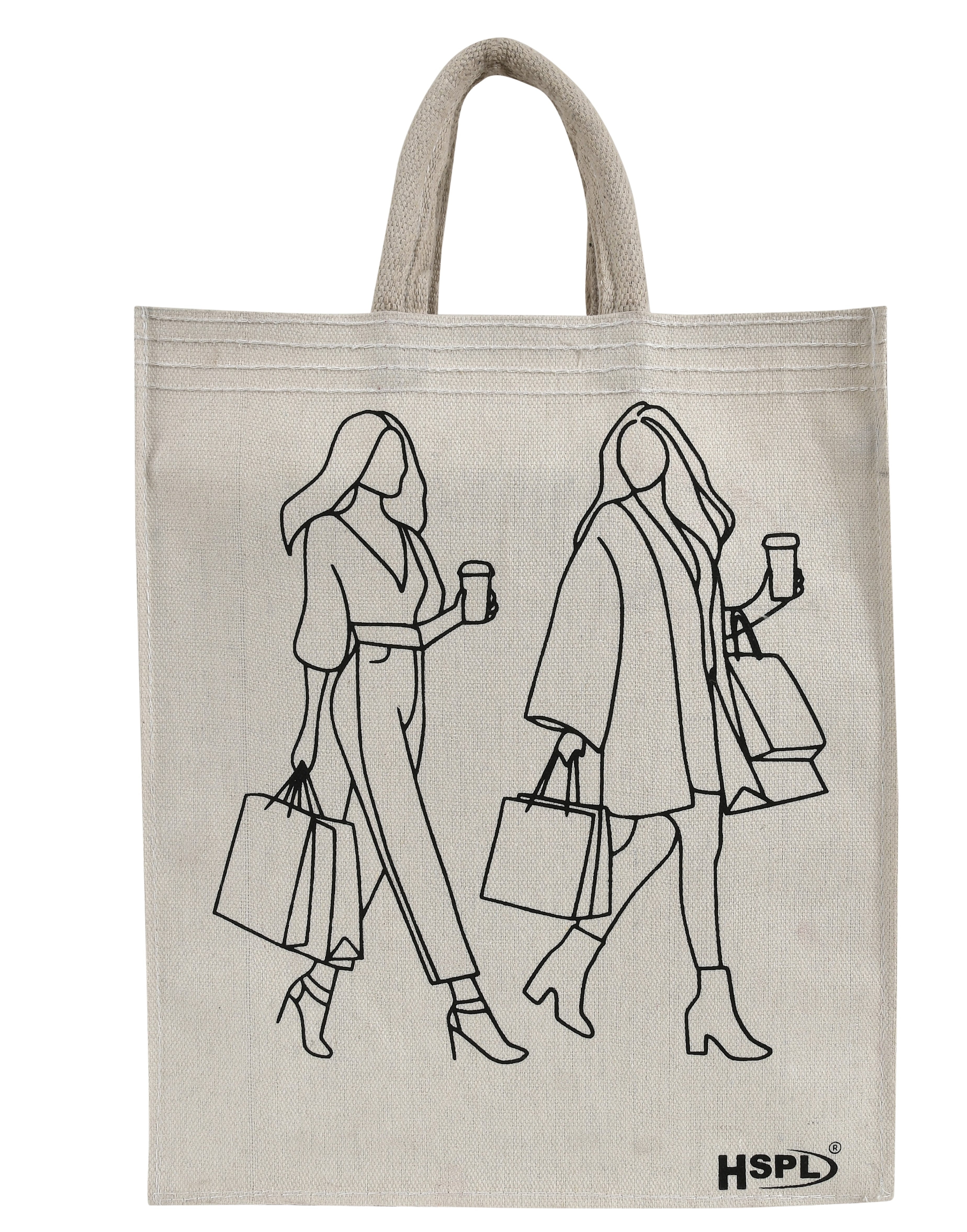 HSPL Printed Canvas Shopping Tote Bags (Pack of 2)