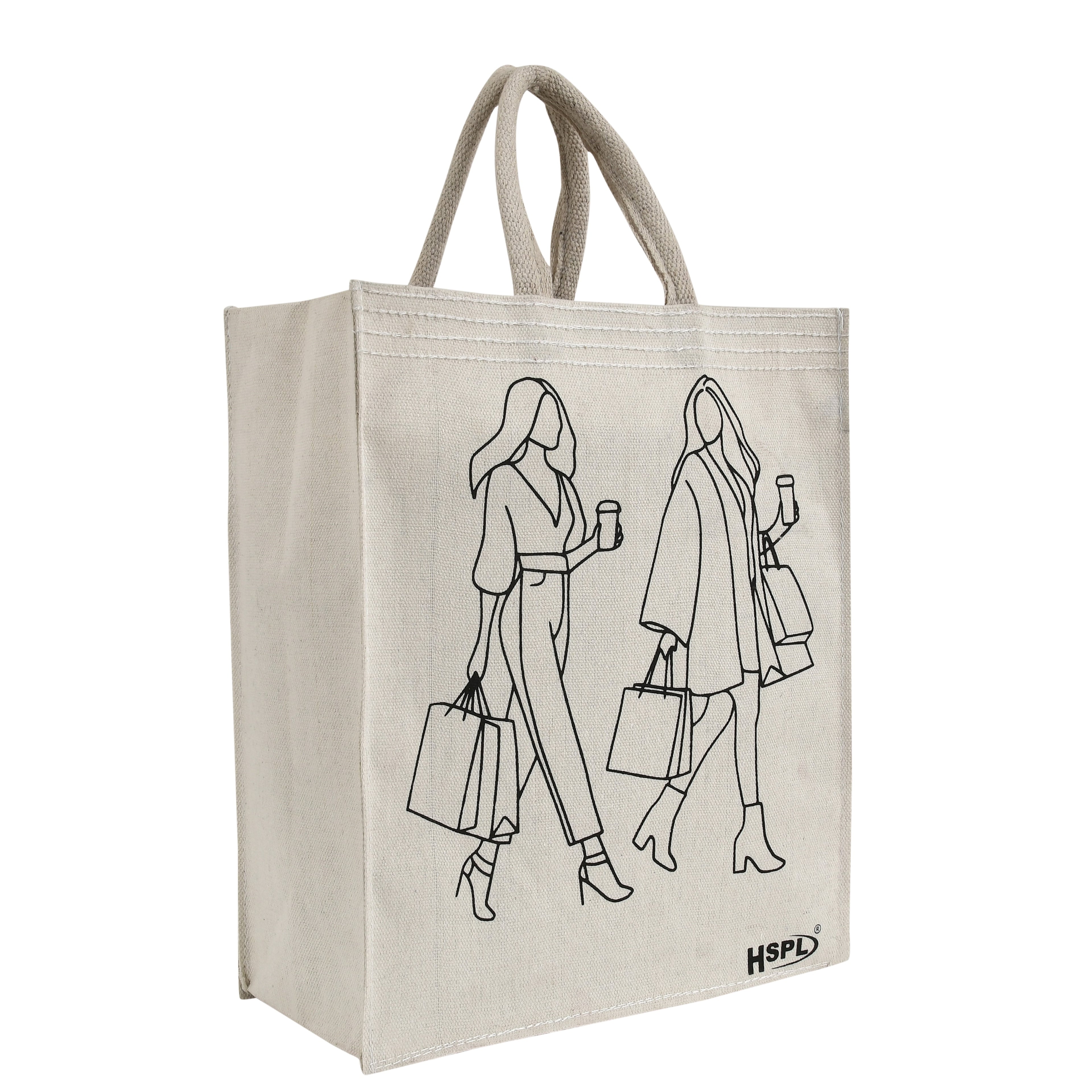 HSPL Printed Canvas Shopping Tote Bags (Pack of 2)